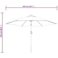 vidaXL Outdoor Parasol with LED Lights and Steel Pole 300cm Anthracite