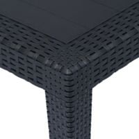 vidaXL Garden Table Plastic Rattan Look Anthracite 150x90x72 cm - Anthracite
