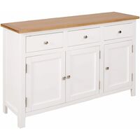 vidaXL Sideboard Solid Oak Wood 110x33.5x70 cm - White