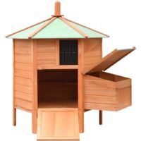 vidaXL Chicken Cage Solid Pine & Fir Wood 126x117x125 cm - Brown