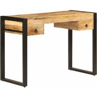vidaXL Desk with 2 Drawers 110x50x77 cm Solid Mango Wood - Brown