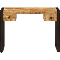 vidaXL Desk with 2 Drawers 110x50x77 cm Solid Mango Wood - Brown