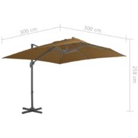 vidaXL Outdoor Umbrella with Portable Base Taupe - Taupe