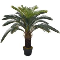 vidaXL Artificial Plant Cycas Palm with Pot Green 90 cm - Green