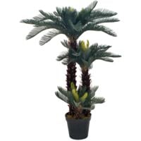vidaXL Artificial Plant Cycas Palm with Pot Green 125 cm - Green