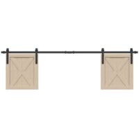 Sliding Cabinet Door Kit 183 cm Carbon Steel vidaXL