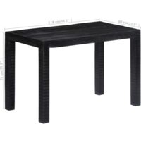 vidaXL Dining Table Black 118x60x76 cm Solid Mango Wood - Black