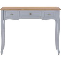 vidaXL Dressing Console Table with 3 Drawers Grey