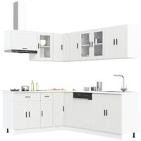 11 Piece Kitchen Cabinet Set Porto White Engineered Wood vidaXL