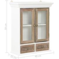 vidaXL Wall Cabinet White 49x22x59 cm Solid Wood - White