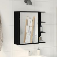 Bathroom Mirror Cabinet with Door Black Oak 62.5 x 20.5 x 64 cm vidaXL