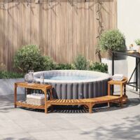 Round Outdoor Hot Tub Surround Brown 272 x 120 x 55.5 cm vidaXL
