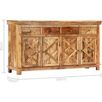 vidaXL Sideboard with 4 Drawers 160x40x85 cm Solid Mango Wood - Brown