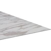 vidaXL Self-adhesive PVC Flooring Planks 5.11 m² White Marble - White