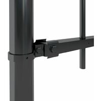 vidaXL Garden Fence with Spear Top Steel 1.7x1 m Black - Black