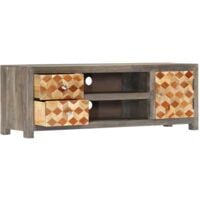 vidaXL TV Cabinet Grey 120x30x40 cm Solid Mango Wood - Grey