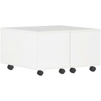 vidaXL Coffee Table 60x60x35 cm Chipboard High Gloss White - White