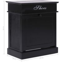 vidaXL Shoe Cabinet Black 50x28x58 cm Paulownia Wood - Black