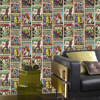 Kids at Home Wallpaper Marvel Action Heroes - Multicolour