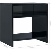 vidaXL Bedside Cabinet 40x30x40 cm Chipboard High Gloss Black - Black
