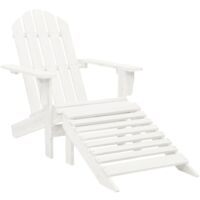 vidaXL Garden Chair with Ottoman Wood White - White