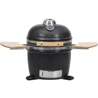 Kamado Barbecue Grill Smoker Ceramic 44 cm - Black
