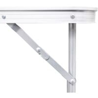 Foldable Camping Table with Metal Frame 80 x 60 cm - White