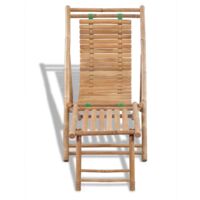 vidaXL Outdoor Deck Chair with Footrest Bamboo - Brown