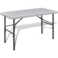 Foldable Garden Table 122 cm HDPE White - White