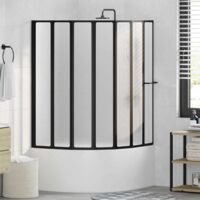 Shower Screen Folding Other Manual Black 168 x 140 cm Aluminium vidaXL