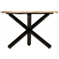 vidaXL Dining Table Round Solid Mango Wood 120x76 cm - Brown