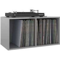 vidaXL Vinyl Storage Box High Gloss Grey 71x34x36 cm Chipboard