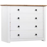 vidaXL Side Cabinet White 80x40x73 cm Pine Panama Range - White