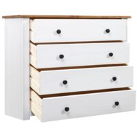 vidaXL Side Cabinet White 80x40x73 cm Pine Panama Range - White