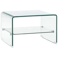 vidaXL Coffee Table Clear 50x45x33 cm Tempered Glass - Transparent