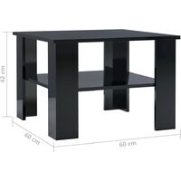 vidaXL Coffee Table 60x60x42 cm Chipboard High Gloss Black - Black