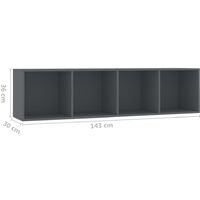 vidaXL Book Cabinet/TV Cabinet 143x30x36 cm Grey - Grey