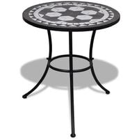 vidaXL Bistro Table Black and White 60 cm Mosaic - Black