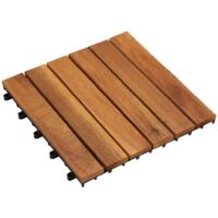 vidaXL Decking Tiles 30x30 cm Solid Wood Acacia 20 pcs Vertical Pattern - Brown
