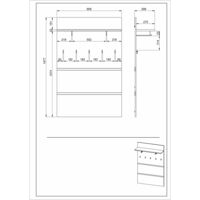 Germania Coat Rack Panel Lissabon 95.8x29.9x147.7 cm Noble-beech - Beige