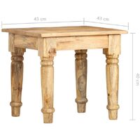 vidaXL Side Table 43x43x40 cm Solid Mango Wood - Brown