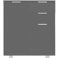 vidaXL Sideboard 71x35x76 cm Chipboard High Gloss Grey - Grey
