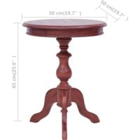 vidaXL Side Table 50x50x65 cm Solid Mahogany Wood Brown