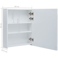 vidaXL LED Bathroom Mirror Cabinet 50x13.5x60 cm - White