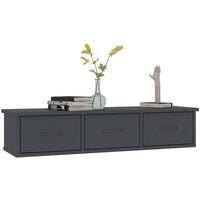 vidaXL Wall-mounted Drawer Shelf 88x26x18.5 cm Engineered Wood Grey - Grey
