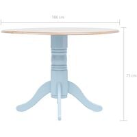 vidaXL Dining Table 106 cm Solid Rubber Wood Grey and Brown - Grey