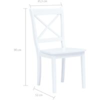 vidaXL Dining Chairs 4 pcs White Solid Rubber Wood - White