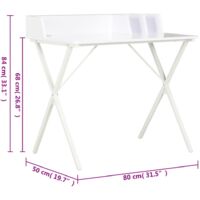 vidaXL Desk White 80x50x84 cm - White