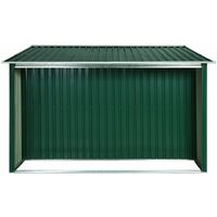 vidaXL Garden Shed with Sliding Doors Steel Green 329.5x312x178 cm - Green