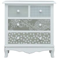 vidaXL Sideboard with 4 Drawers White and Grey 65.5x35x68 cm MDF - White